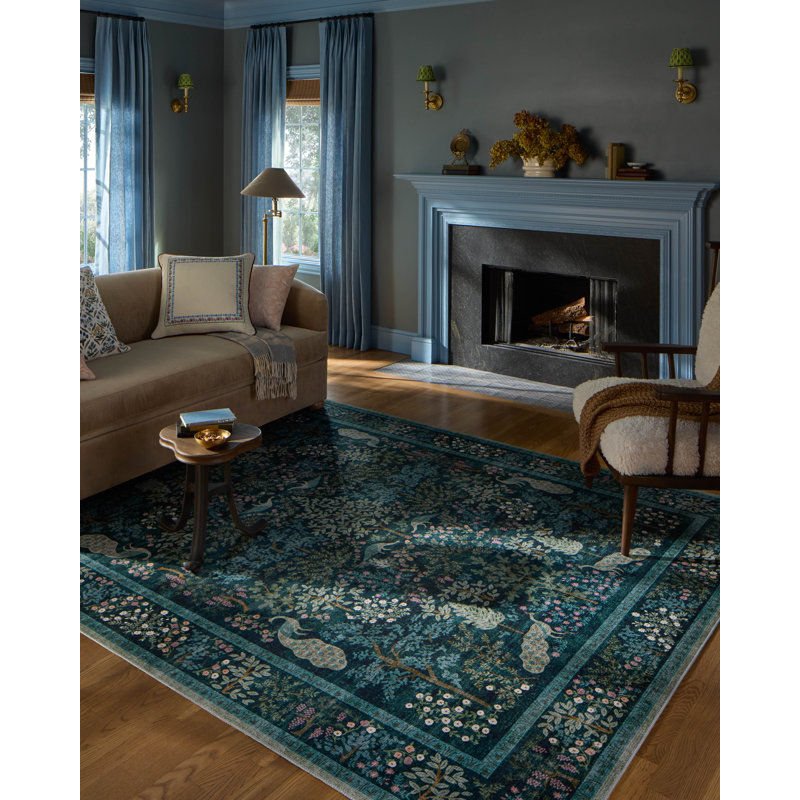 Rifle Paper Co. x Loloi Canopy Teal Area Rug & Reviews | Wayfair